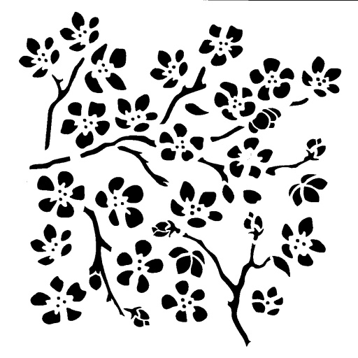 Stencil - Cherry Blossom (6x6 inch)